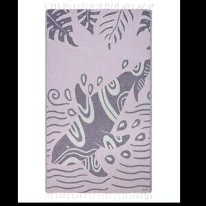 SAND CLOUD ORCA Purple Pink Lavender Save the Fishes New! Beach Towel Ocean NWT